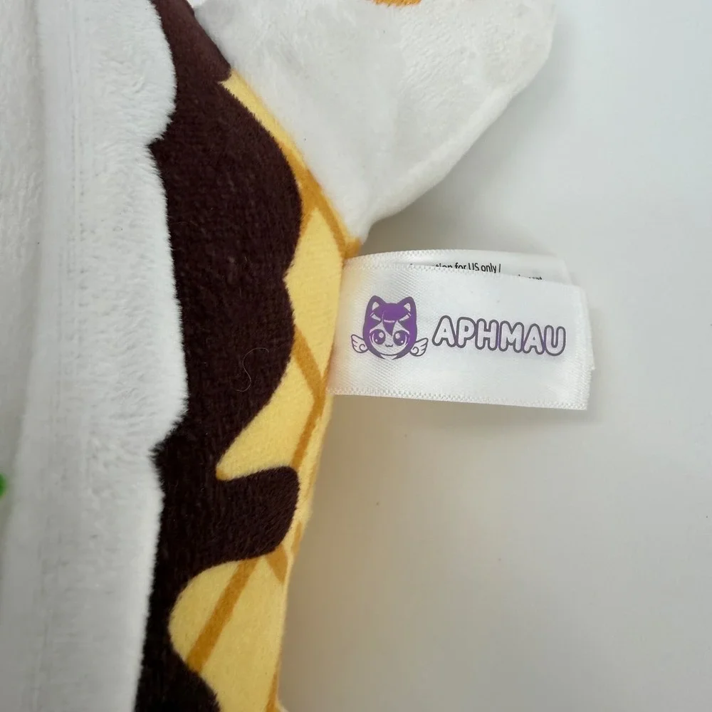 Aphmau MeeMeows Ice Cream Sundae Cat Plush 11 Inch White Brown Sprinkles Cherry